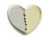 Gold and Silver Split Heart