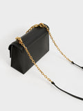 CHARLES & KEITH Front Flap Chain Handle Crossbody Bag Black