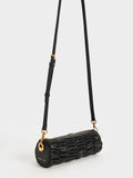 Tallulah Ruched Chain-Handle Shoulder Bag