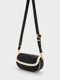 CHARLES & KEITH Lillie Curved Chain Handle Bag Dark Moss