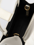 CHARLES & KEITH Ivy Panelled Metallic Buckle Tote Cream