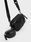 CHARLES & KEITH Sianna Nylon Boxy Bag Black