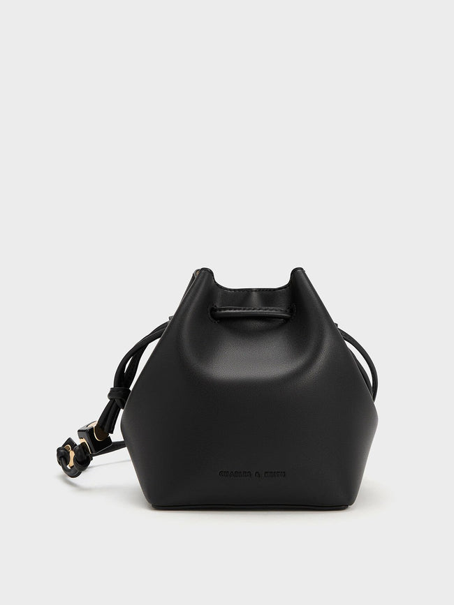 CHARLES & KEITH Cube Knotted Bucket Bag Black