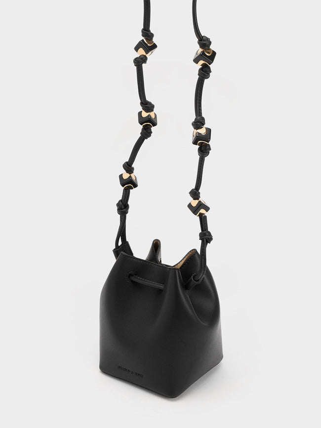 CHARLES & KEITH Cube Knotted Bucket Bag Black