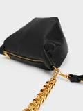 CHARLES & KEITH Daki Chain Handle Hobo Bag Black