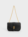 CHARLES & KEITH Aubrielle Panelled Crossbody Bag Black