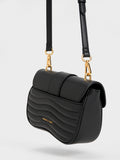 CHARLES & KEITH Aubrielle Panelled Crossbody Bag Black