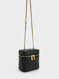 CHARLES & KEITH Nezu Quilted Boxy Bag Black