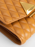 CHARLES & KEITH Quinlynn Metallic Accent Quilted Wallet Orange