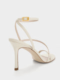 CHARLES & KEITH Asymmetric Strappy Heeled Sandals Chalk