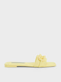 CHARLES & KEITH Chunky Chain-Link Slide Sandals Yellow