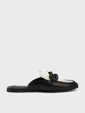 CHARLES & KEITH Chunky Chain Two-Tone Loafer Flats Black