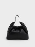 CHARLES & KEITH Ally Ruched Slouchy Bag Black