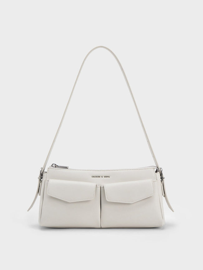 CHARLES & KEITH Double Pouch Shoulder Bag White