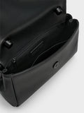 CHARLES & KEITH Curved Handle Shoulder Bag Black