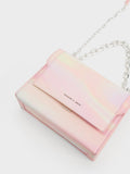 CHARLES & KEITH Front Flap Chain Handle Crossbody Bag Pearl