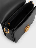 CHARLES & KEITH Kalinda Metallic Accent Boxy Bag Black