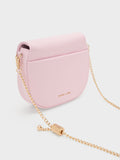CHARLES & KEITH Quilted Ball Curved Crossbody Bag Pink