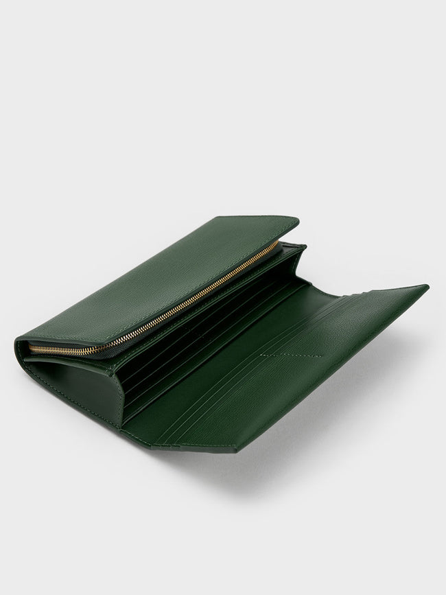 CHARLES & KEITH Tassel Detail Long Wallet Dark Green