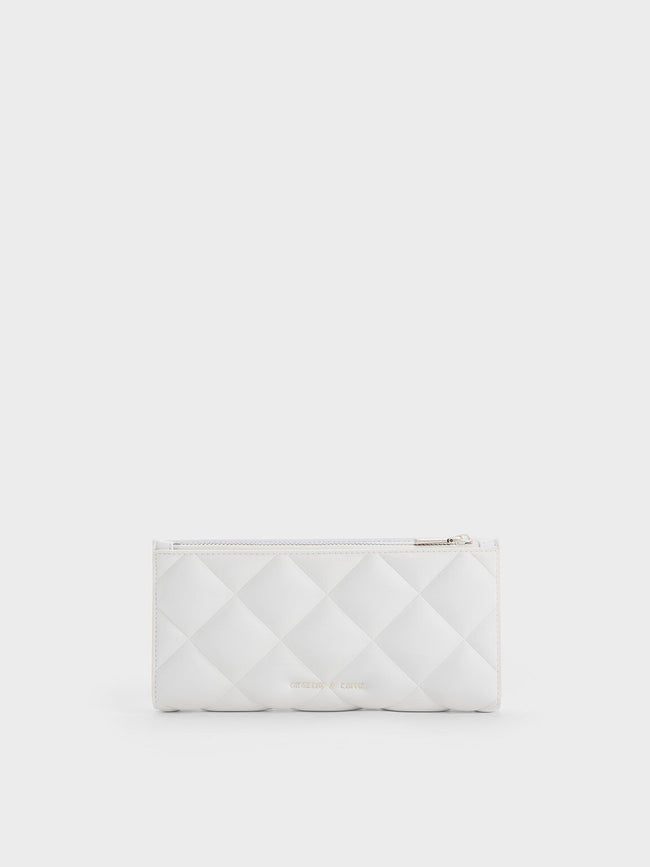 CHARLES & KEITH Danika Quilted Long Wallet White
