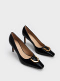 CHARLES & KEITH Gabine Patent Leather Tapered Pumps Black