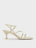 CHARLES & KEITH Strappy Spool Heel Sandals Chalk