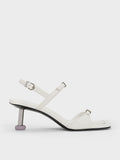 CHARLES & KEITH Sculptural Heel Buckled Sandals White