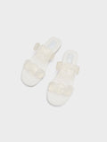 CHARLES & KEITH Fia Gem-Strap Slide Sandals White