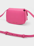 CHARLES & KEITH Clover Curved Shoulder Bag Fuchsia