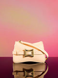 CHARLES & KEITH Chunky Chain Handle Belted Bag Beige