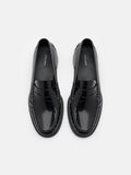 PEDRO Leather Penny Loafers - Black