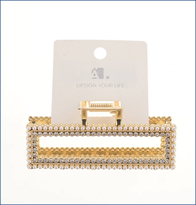 1NOM Pearl Rectangle Hair Claw
