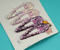 1NOM Children's Glittery Waterdrop Hair Clip - 4 Pcs - Pink