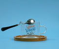 1NOM Glass Coffee Cup with Spoon & Saucer