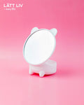 1NOM Cartoon Table Mirror with a Detachable Storing Box - White