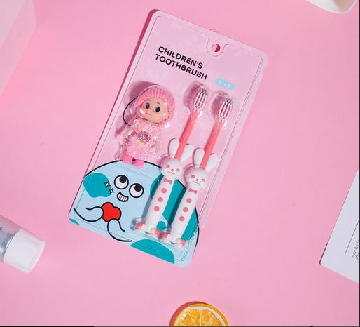 1NOM ENVIRONMENT Children's Rabbit Soft-bristle Toothbrush 2-Piece Set