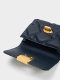 CHARLES & KEITH Tillie Quilted Wallet Navy
