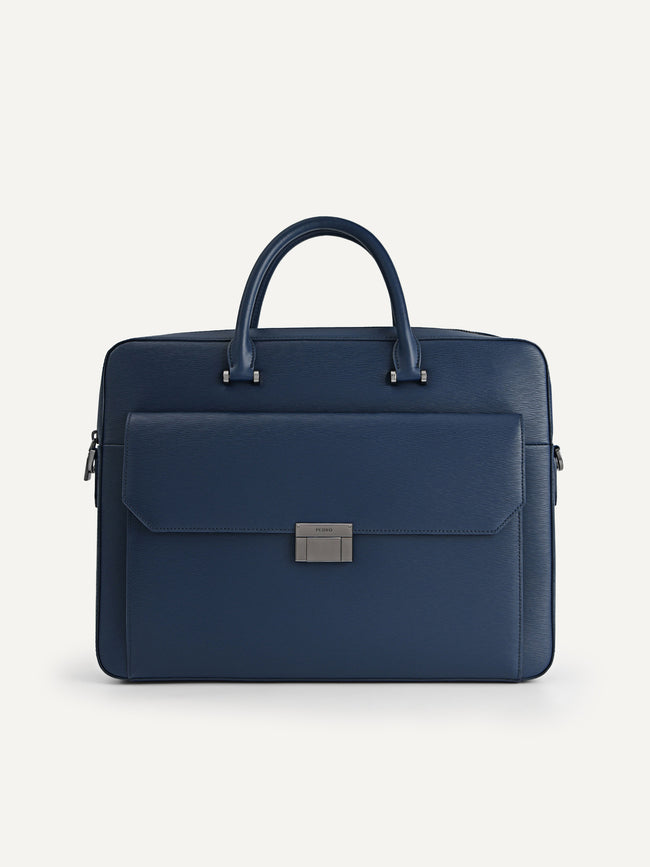 PEDRO Textured Leather Briefcase 1