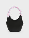 CHARLES & KEITH Ulani Scarf-Wrapped Hobo Bag Black