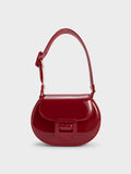 CHARLES & KEITH Lula Patent Buckled Bag Red