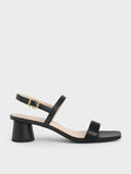 CHARLES & KEITH Cylindrical Heel Back Strap Sandals Black