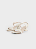 CHARLES & KEITH Cylindrical Heel Back Strap Sandals Chalk
