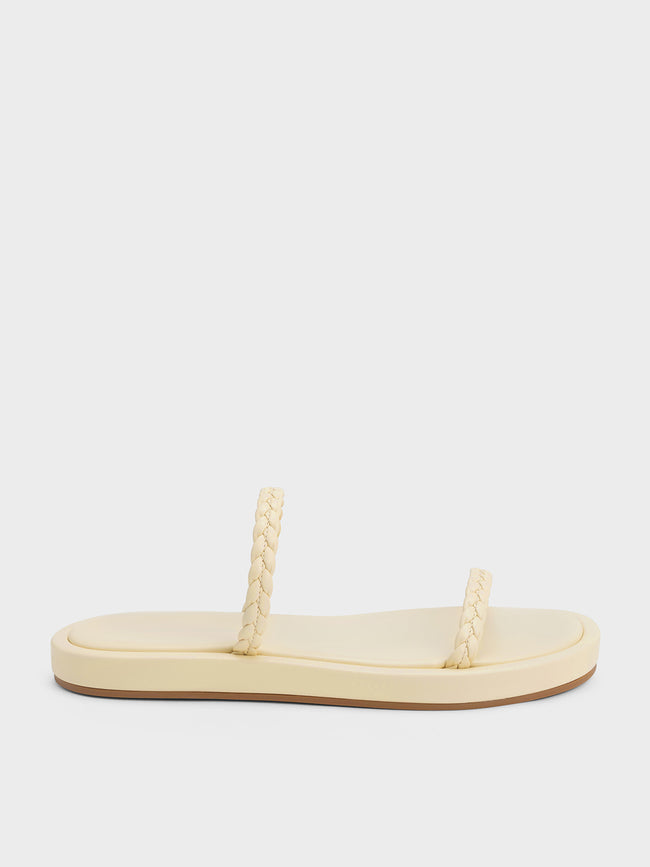 CHARLES & KEITH Braided Slides Butter
