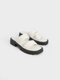 CHARLES & KEITH Padded Double Strap Sliders White