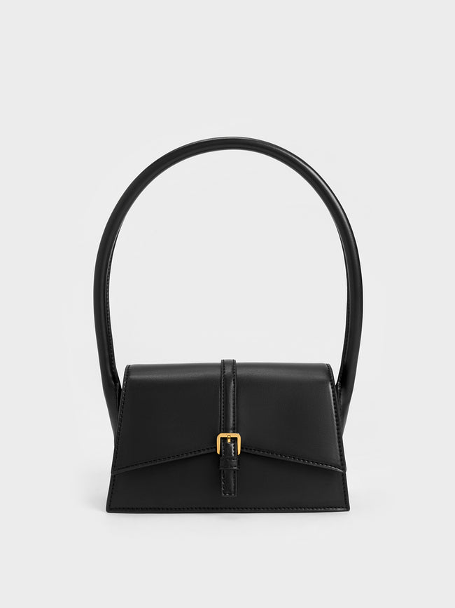 CHARLES & KEITH Annelise Belted Trapeze Bag Black