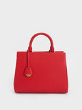 CHARLES & KEITH Classic Structured Handbag Red
