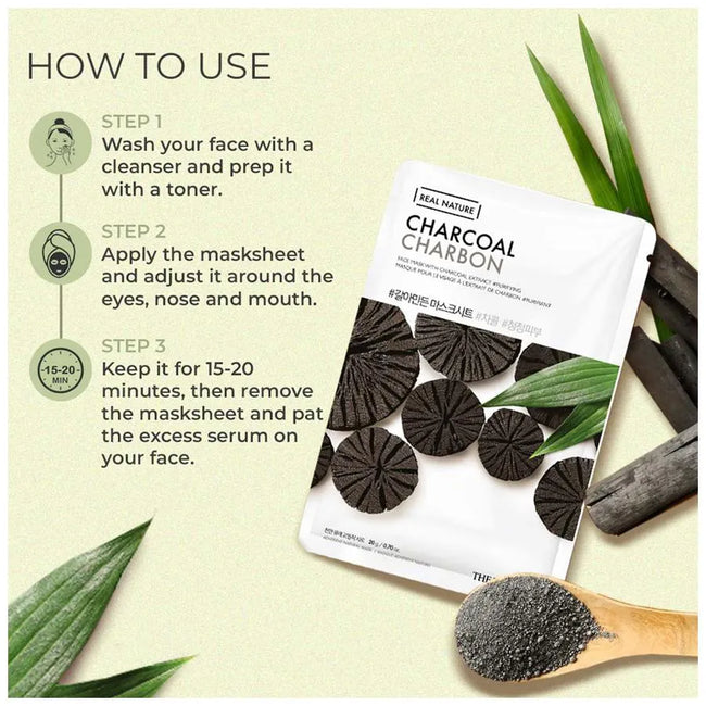 THEFACESHOP REAL NATURE CHARCOAL FACE MASK