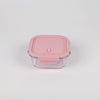 1 NOM Square Glass Food Storage Container 800ml - Pink