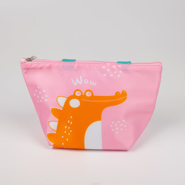 1NOM Cartoon Crocodile Lunch Bag - Pink
