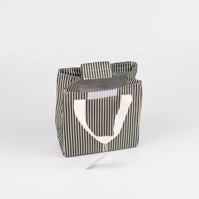 1 NOM Stripe Rectangle Lunch Bag - Black